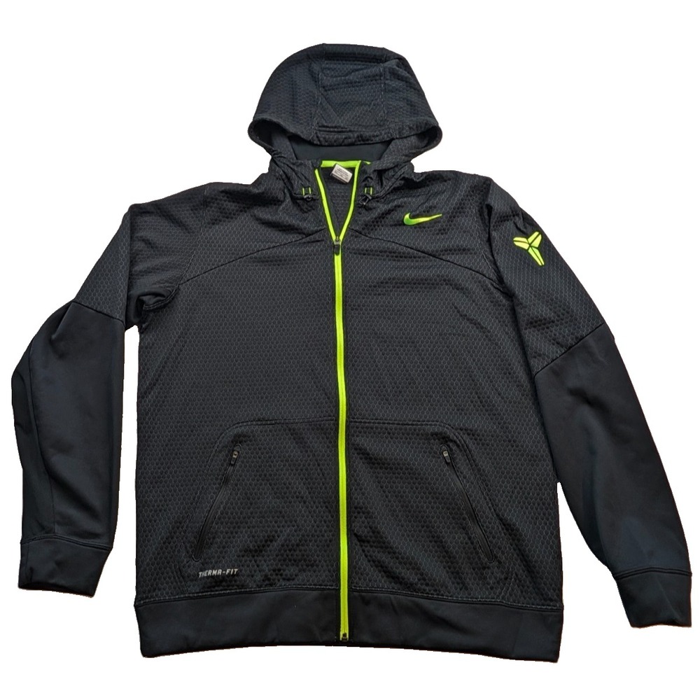 Nike Kobe Bryant Therma Fit Hoodie Men XLT Black Volt Full Zip Basketball Jacket